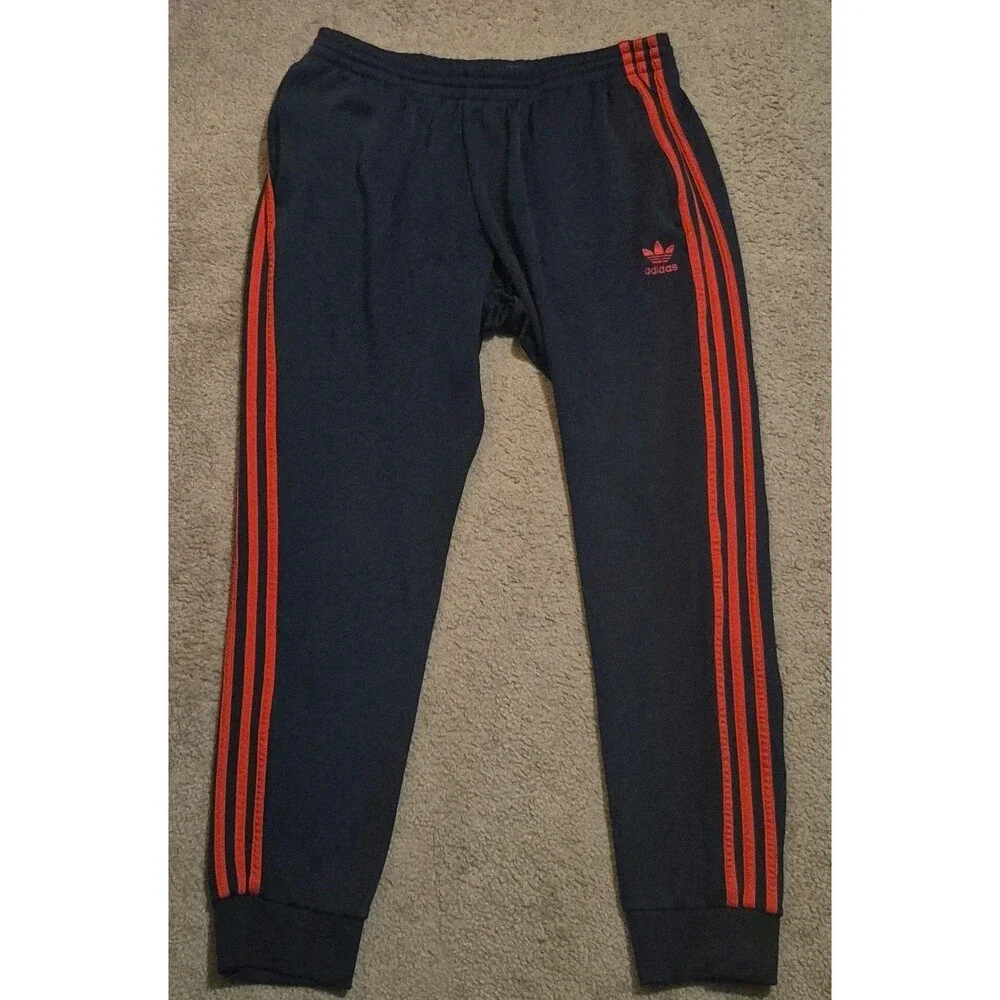 Adidas Originals Superstar Cuffed Track Pants Red Black Mens Size XL